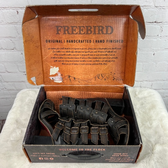 🚫SOLD! ••|•FREEBIRD🦅BY STEVEN•| 'ZEUS' Leather Gladiator Cage Sandal/Bootie - Picture 16 of 16